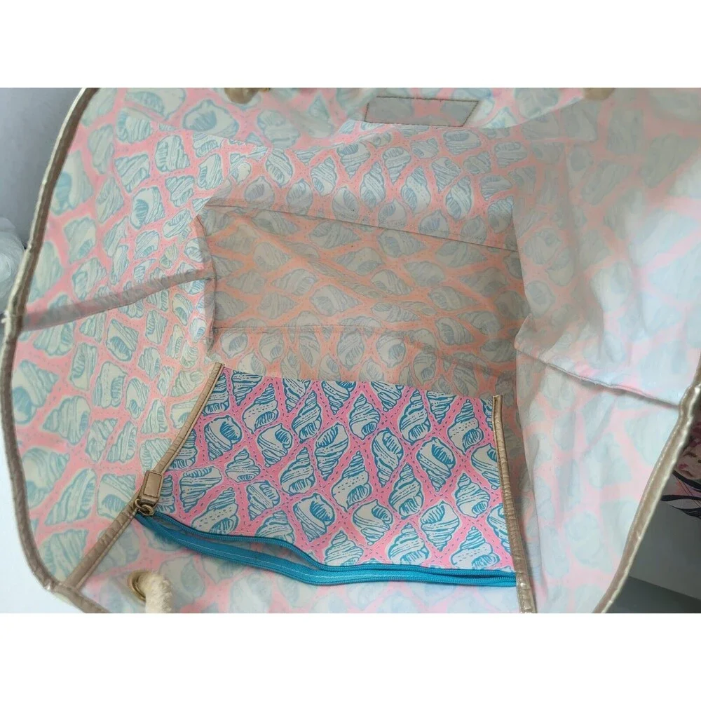 Lilly Pulitzer Let’s Cha Cha Shoreline beach tote Pink bag - Picture 4 of 7